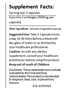 Garcinia Cambogia 60% HCA Extract Black Vegan Shop