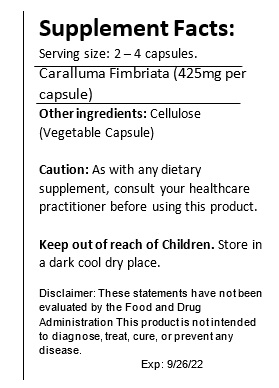 Caralluma Fimbriata Capsules (Weight) Black Vegan Shop