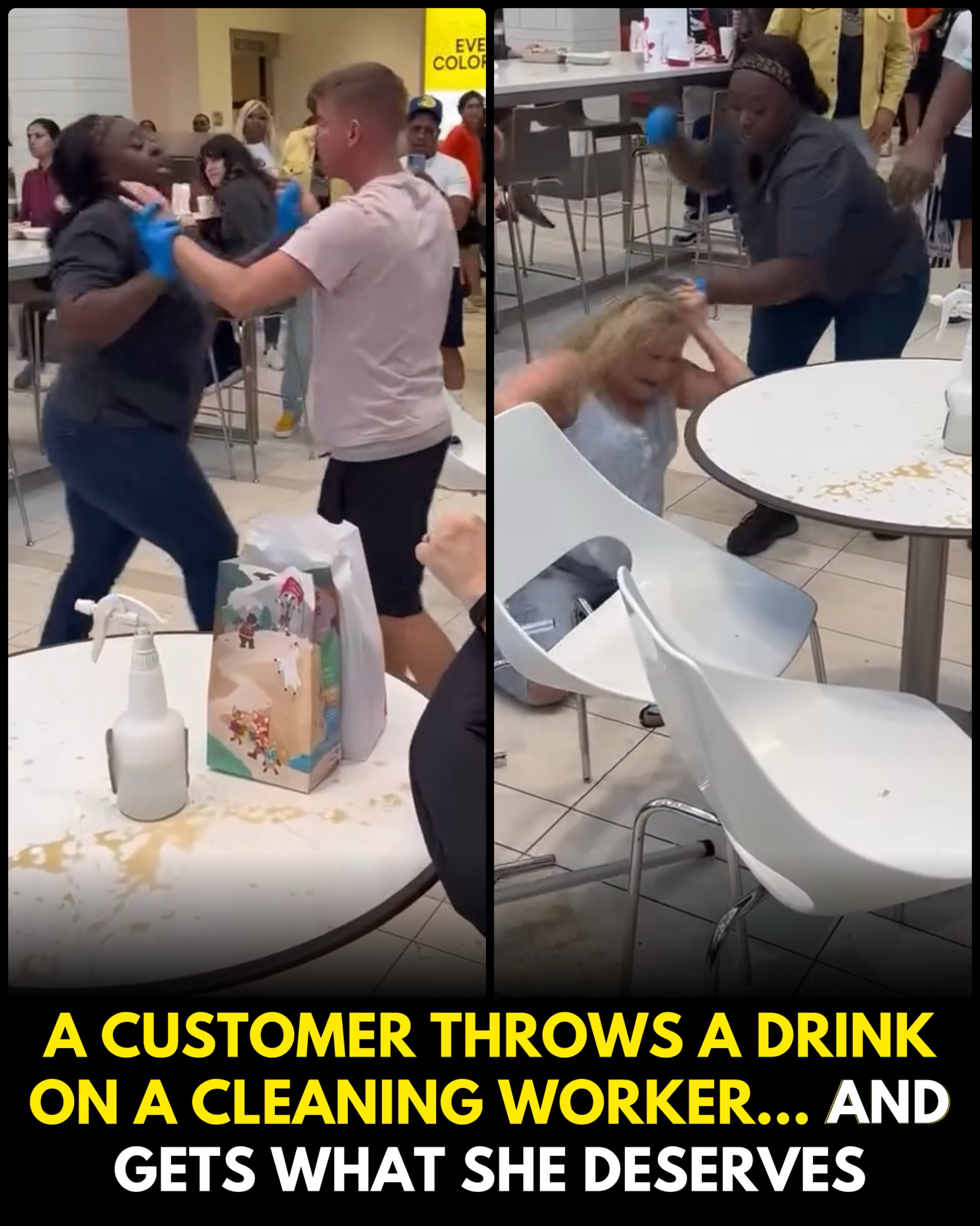 She Threw a Drink at a Cleaning Worker… And Paid the Price!
