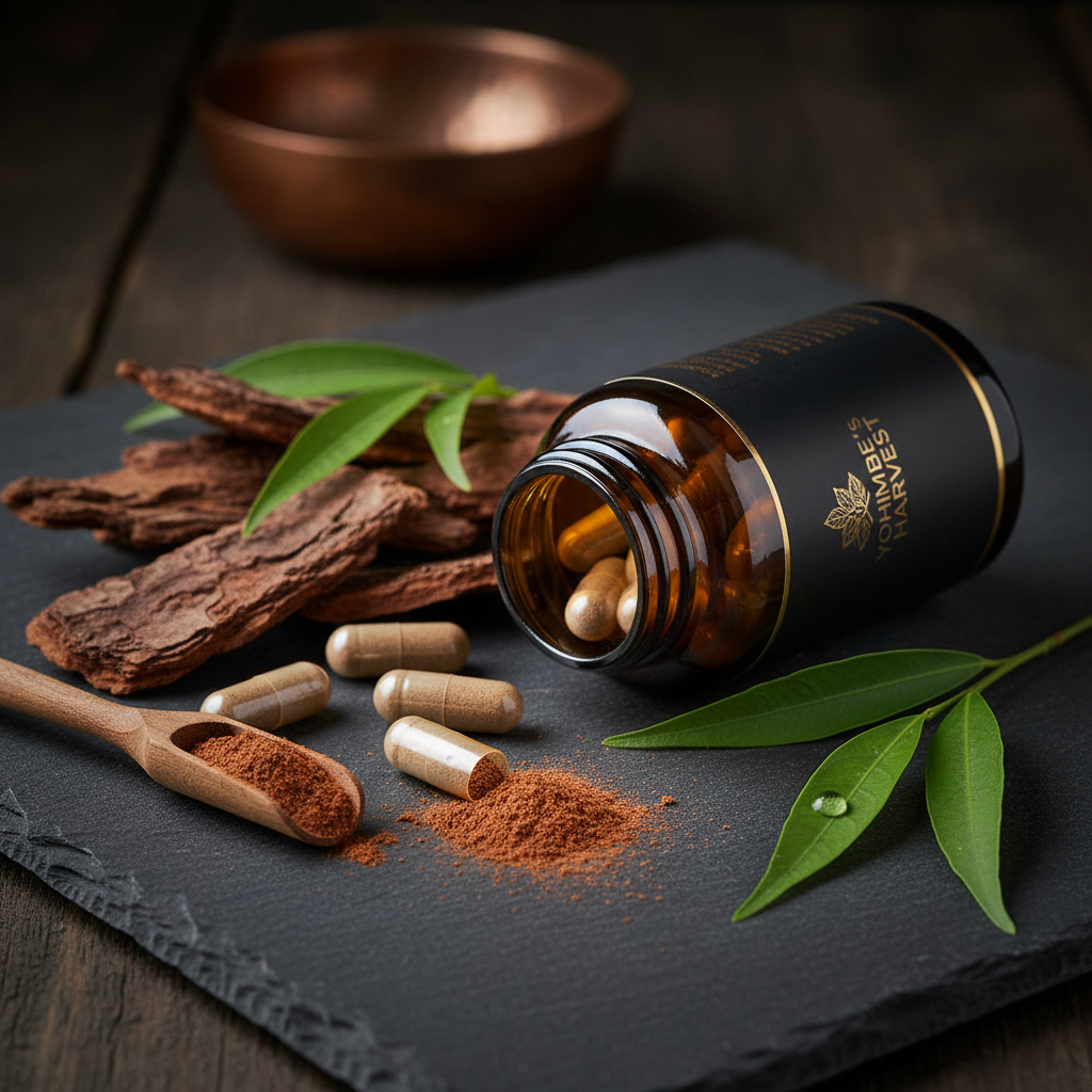 African Yohimbe Bark Extract Capsules 500mg | 4:1 Concentrate | Vegetable Capsules