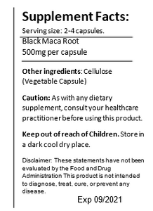 Black Maca Root Capsules Black Vegan Shop