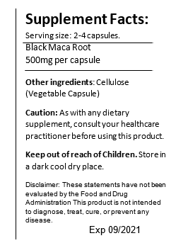 Black Maca Root Capsules Black Vegan Shop