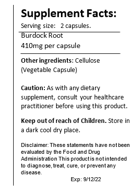 Burdock Root Black Vegan Shop