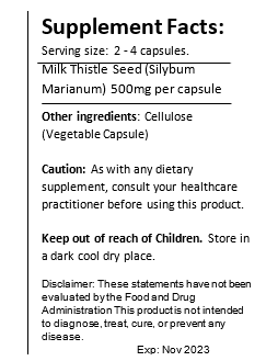 Milk Thistle Capsules (Liver) Black Vegan Shop