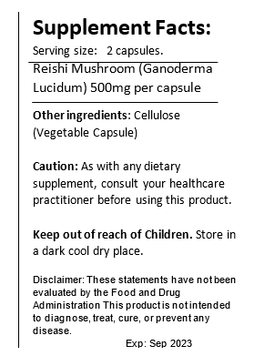 Reishi Mushroom Capsules Black Vegan Shop