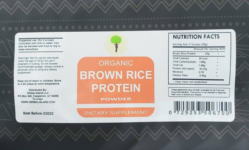 Organic Rice Protein Powder (Workout) 1 Pound Black Vegan Shop
