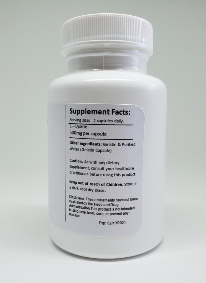 Lysine Supplement (HPV) Black Vegan Shop